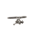 Detailed Antique Pewter Spinning Rod & Reel Pin that can be worn on a hat, jacket, backpack, etc.