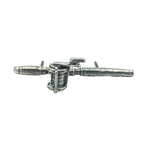 Detailed Antique Pewter Bait Casting Rod & Reel Pin that can be worn on a hat, jacket, backpack, etc.