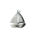 Detailed Antique Pewter Sailboat Pin that can be worn on a hat, jacket, backpack, etc.