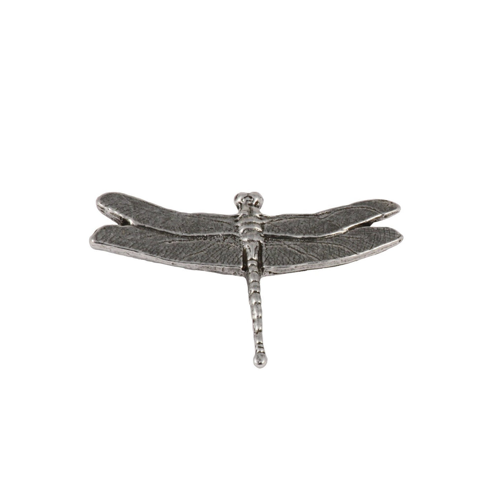 Detailed Antique Pewter Dragon Fly Pin that can be worn on a hat, jacket, backpack, etc.