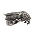 Detailed Antique Pewter Honey Bee Side View Pin that can be worn on a hat, jacket, backpack, etc.