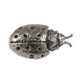Detailed Antique Pewter Ladybug Pin that can be worn on a hat, jacket, backpack, etc.