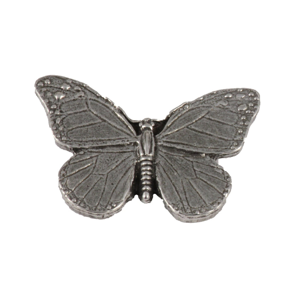 Detailed Antique Pewter Monarch Butterfly Pin that can be worn on a hat, jacket, backpack, etc.