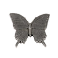 Detailed Antique Pewter Tiger Swallowtail Butterfly Pin that can be worn on a hat, jacket, backpack, etc.