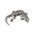 Detailed Antique Pewter Gecko Pin that can be worn on a hat, jacket, backpack, etc.