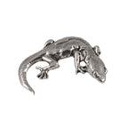 Detailed Antique Pewter Gecko Pin that can be worn on a hat, jacket, backpack, etc.