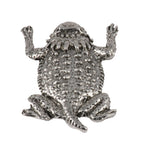 Detailed Antique Pewter Horny Toad (Short-Horned Lizard) Pin that can be worn on a hat, jacket, backpack, etc.