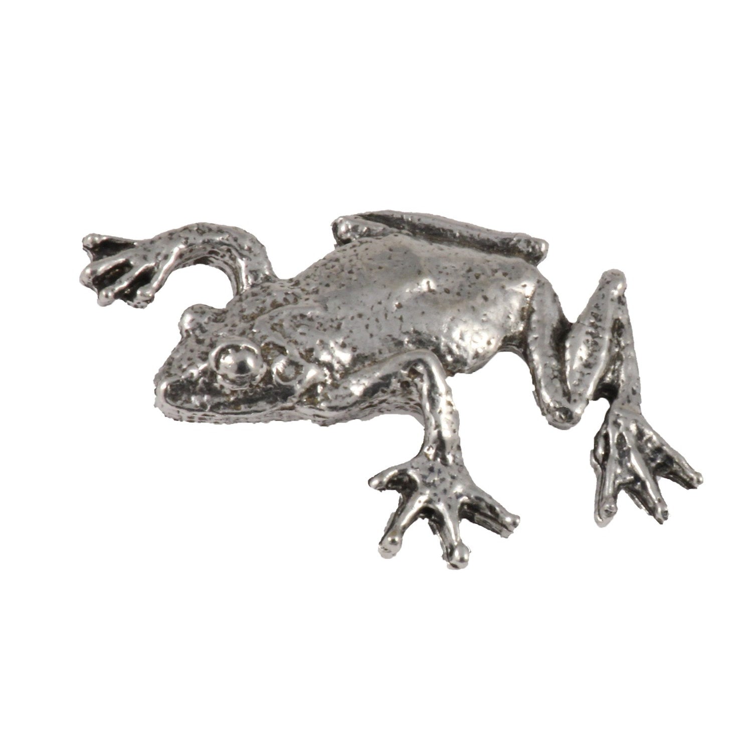 Detailed Antique Pewter Tree Frog Climbing Pin that can be worn on a hat, jacket, backpack, etc.