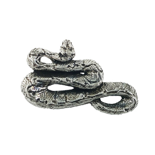 Detailed Antique Pewter Boa Constrictor Pin that can be worn on a hat, jacket, backpack, etc.
