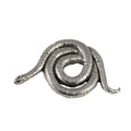Detailed Antique Pewter Coral Snake Pin that can be worn on a hat, jacket, backpack, etc.