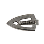 Detailed Antique Pewter Broadhead Bowhunter Pin that can be worn on a hat, jacket, backpack, etc.