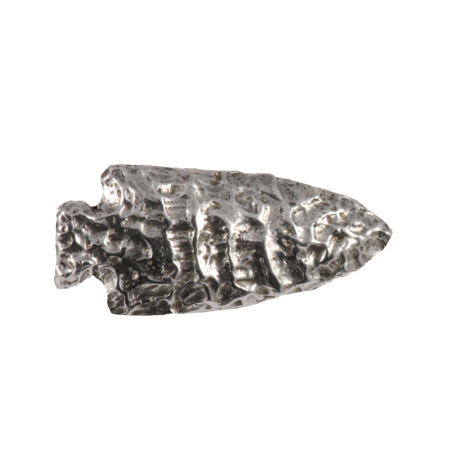 Detailed Antique Pewter Native American Arrowhead Pin that can be worn on a hat, jacket, backpack, etc.