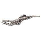 Detailed Antique Pewter Prone Shooter Pin that can be worn on a hat, jacket, backpack, etc.