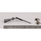 A handcrafted Side By Side Shotgun Pin next to a ruler, available for sale at Creativeartisan.com - the image offers a sense of scale