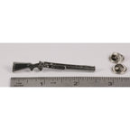 A handcrafted Over Under Shotgun Pin next to a ruler, available for sale at Creativeartisan.com - the image offers a sense of scale