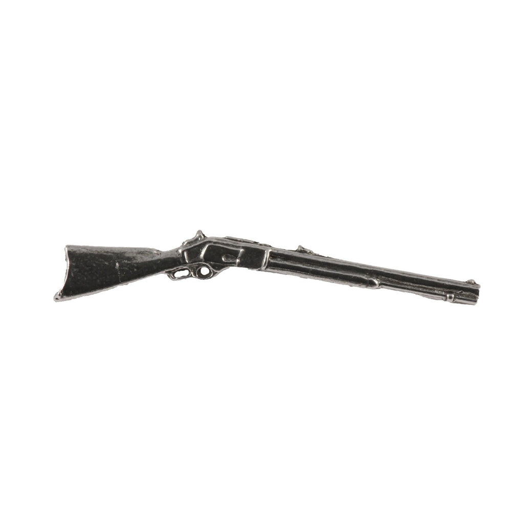 Detailed Antique Pewter Lever Action Pin that can be worn on a hat, jacket, backpack, etc.