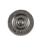 Detailed Antique Pewter Shotgun Shell Brass 12 Gage Pin that can be worn on a hat, jacket, backpack, etc.