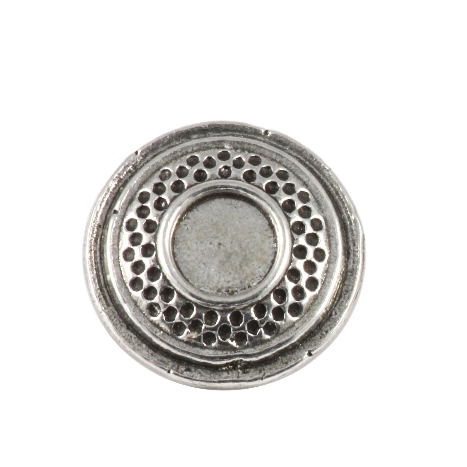 Detailed Antique Pewter Clay Target Plain Pin that can be worn on a hat, jacket, backpack, etc.