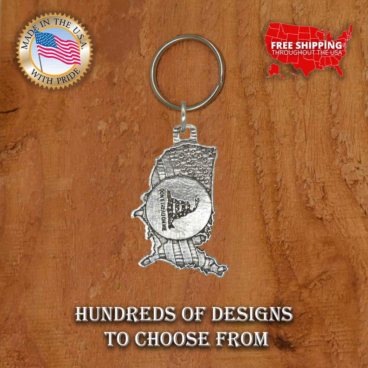 US Flag Don't Tread on Me Keychain A1012KC