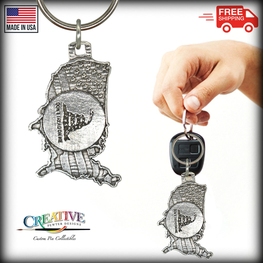 US Flag Don't Tread on Me Keychain A1012KC