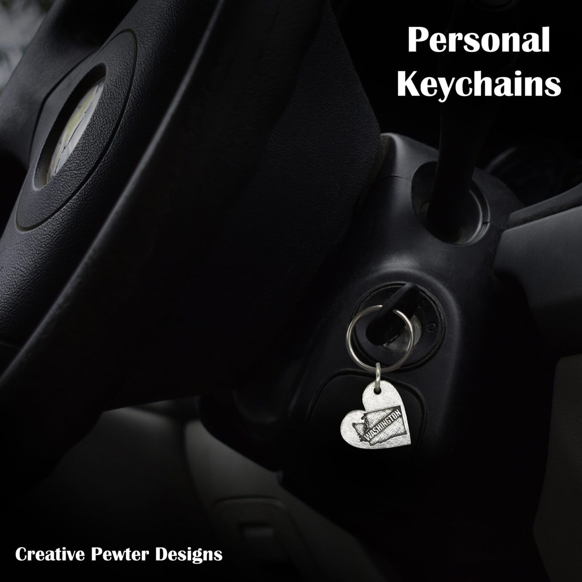 Heart-Shaped Washington Keychain A1016KC