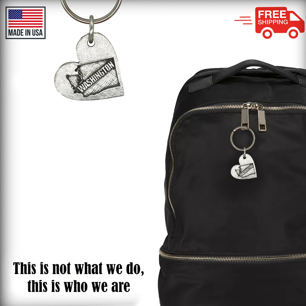 Heart-Shaped Washington Keychain A1016KC