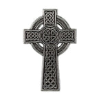 Detailed Antique Pewter Celtic Cross New Pin that can be worn on a hat, jacket, backpack, etc.