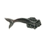 Detailed Antique Pewter Mermaid Pin that can be worn on a hat, jacket, backpack, etc.