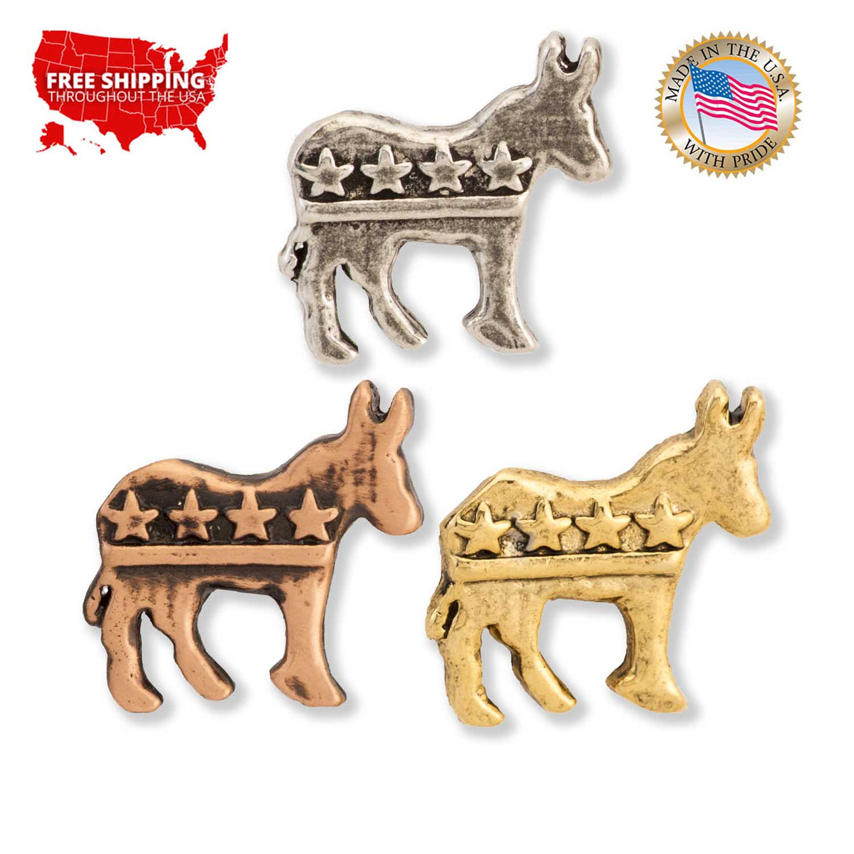 Democratic Donkey Mini Pin A1032MP
