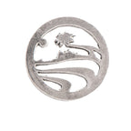 Detailed Antique Pewter Palm Tree Pin that can be worn on a hat, jacket, backpack, etc.