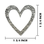 A handcrafted Big Heart Pin next to a ruler, available for sale at Creativeartisan.com - the image offers a sense of scale