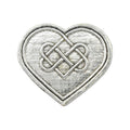 Detailed Antique Pewter Heart With Celtic Knot Pin that can be worn on a hat, jacket, backpack, etc.