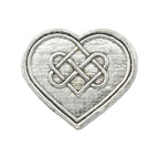 Detailed Antique Pewter Heart With Celtic Knot Pin that can be worn on a hat, jacket, backpack, etc.