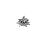 Detailed Antique Pewter 10 Year Star Pin that can be worn on a hat, jacket, backpack, etc.
