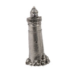 Detailed Antique Pewter Lighthouse Pin that can be worn on a hat, jacket, backpack, etc.