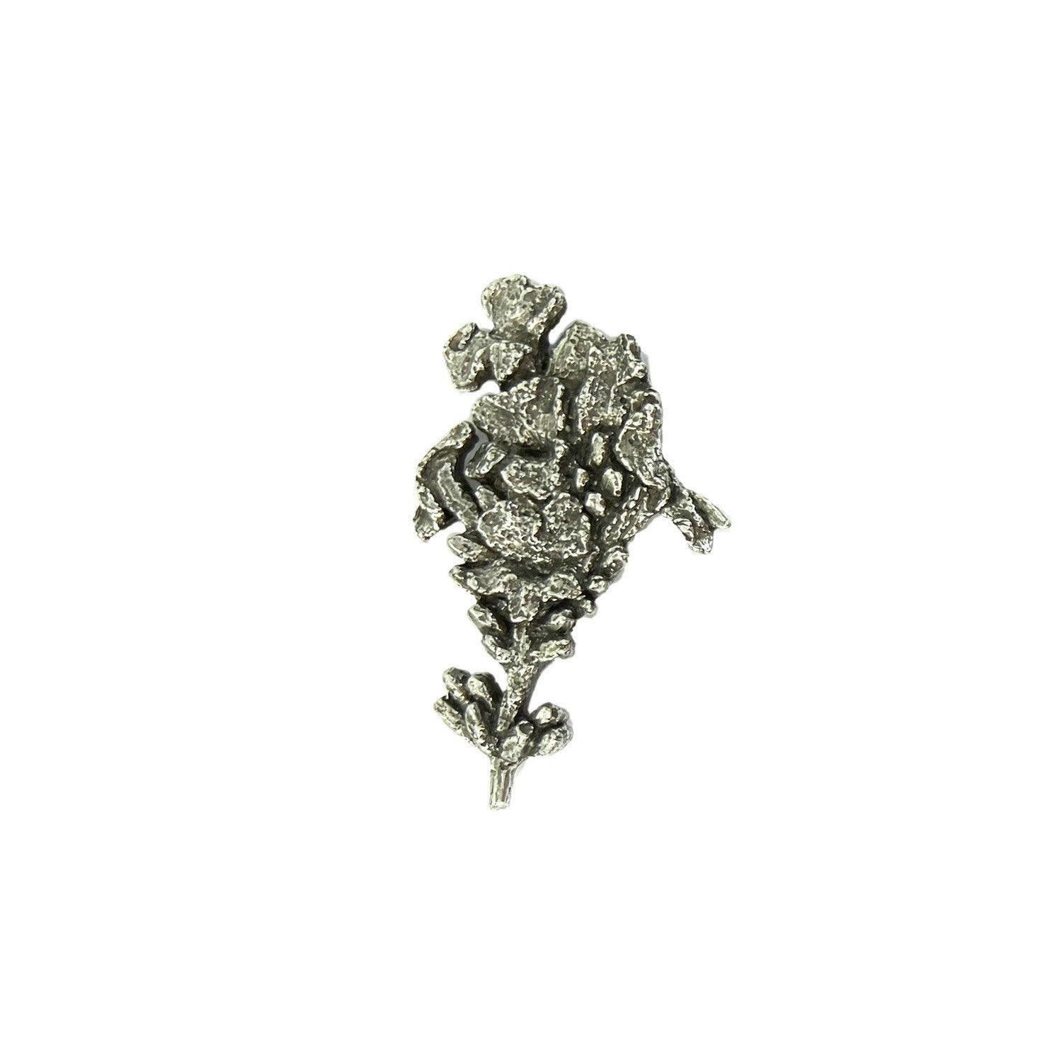 Detailed Antique Pewter Lavender Pin that can be worn on a hat, jacket, backpack, etc.