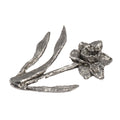 Detailed Antique Pewter Daffodil Pin that can be worn on a hat, jacket, backpack, etc.
