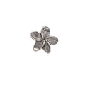 Detailed Antique Pewter Frangipani Flower Pin that can be worn on a hat, jacket, backpack, etc.