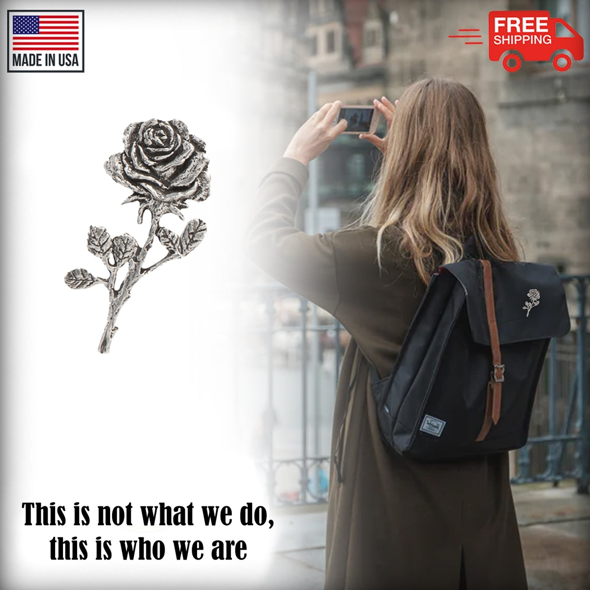 Rose With Stem Premium Pin A137PR