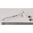 A handcrafted Firemans Axe Firefighter Engraved Pin next to a ruler, available for sale at Creativeartisan.com - the image offers a sense of scale