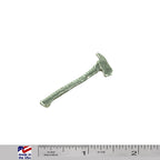 A handcrafted Firemans Axe Small Pin next to a ruler, available for sale at Creativeartisan.com - the image offers a sense of scale