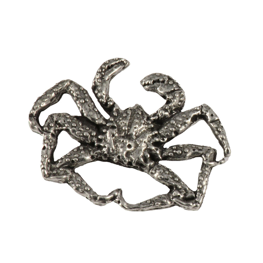 Detailed Antique Pewter King Crab Pin that can be worn on a hat, jacket, backpack, etc.