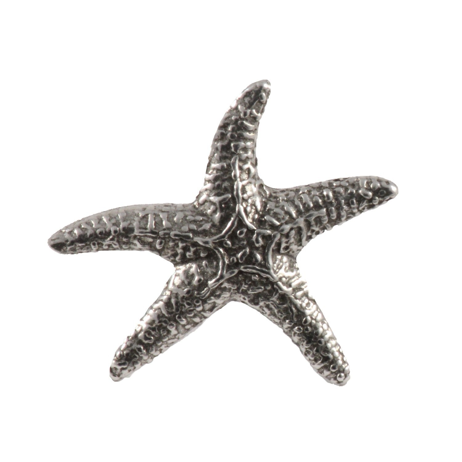 Detailed Antique Pewter Starfish Pin that can be worn on a hat, jacket, backpack, etc.