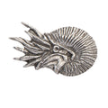 Detailed Antique Pewter Nautilus Pin that can be worn on a hat, jacket, backpack, etc.