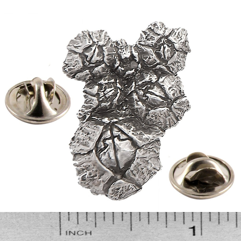 A handcrafted Barnacles Cluster Pin next to a ruler, available for sale at Creativeartisan.com - the image offers a sense of scale