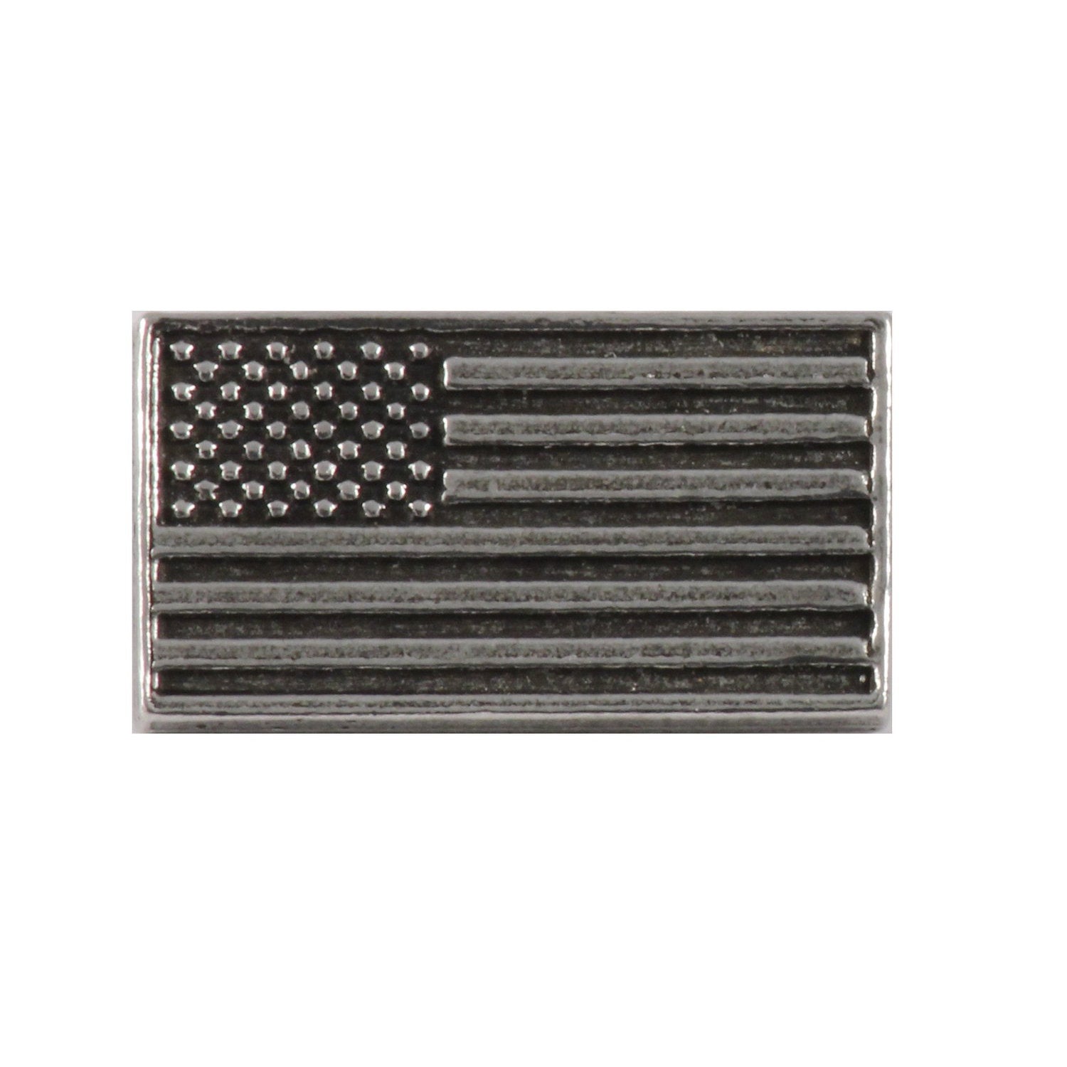 Detailed Antique Pewter American Flag Profile Pin that can be worn on a hat, jacket, backpack, etc.
