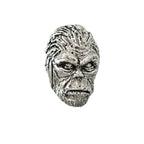 Detailed Antique Pewter Sasquatch (Bigfoot) Head Pin that can be worn on a hat, jacket, backpack, etc.