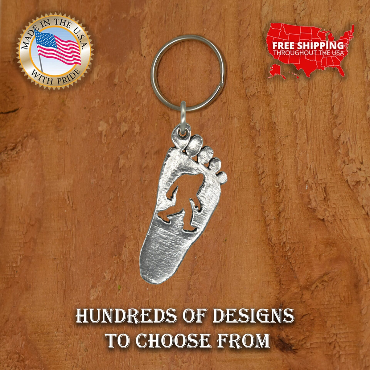 Bigfoot Print Keychain A175KC