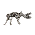 Detailed Antique Pewter Triceratops Fossilized Full Body Pin that can be worn on a hat, jacket, backpack, etc.