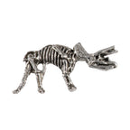 Detailed Antique Pewter Triceratops Fossilized Full Body Pin that can be worn on a hat, jacket, backpack, etc.